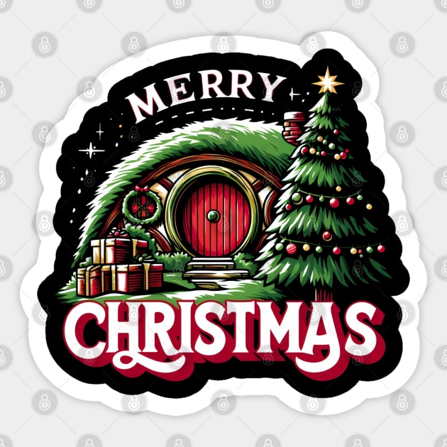 Merry Christmas - Enchanted Circular Door - Fantasy Christmas Sticker by Fenay-Designs